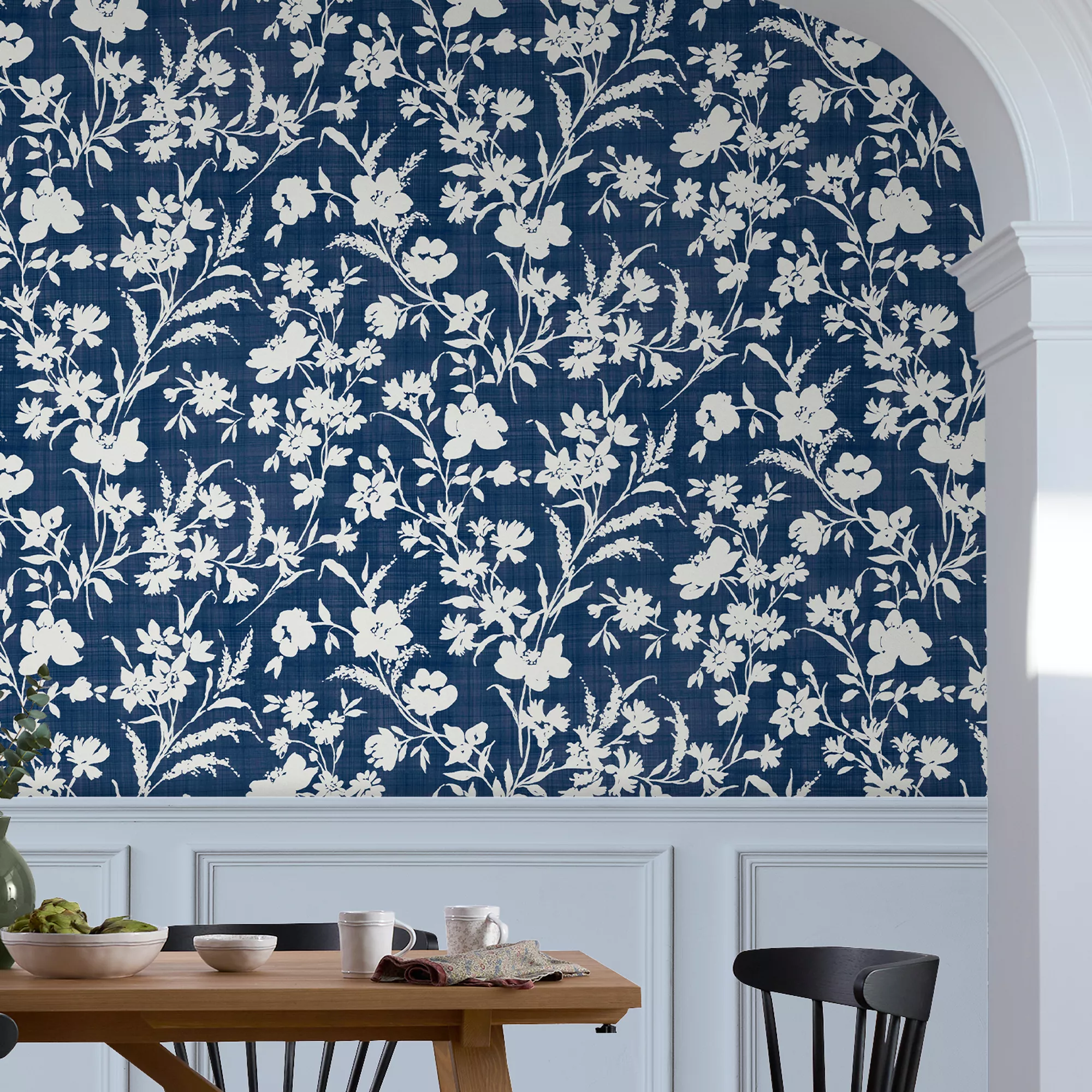 Laura Ashley Rye Blue Floral Smooth Wallpaper 6 Laura Ashley Rye Blue Floral Smooth Wallpaper - Image 6