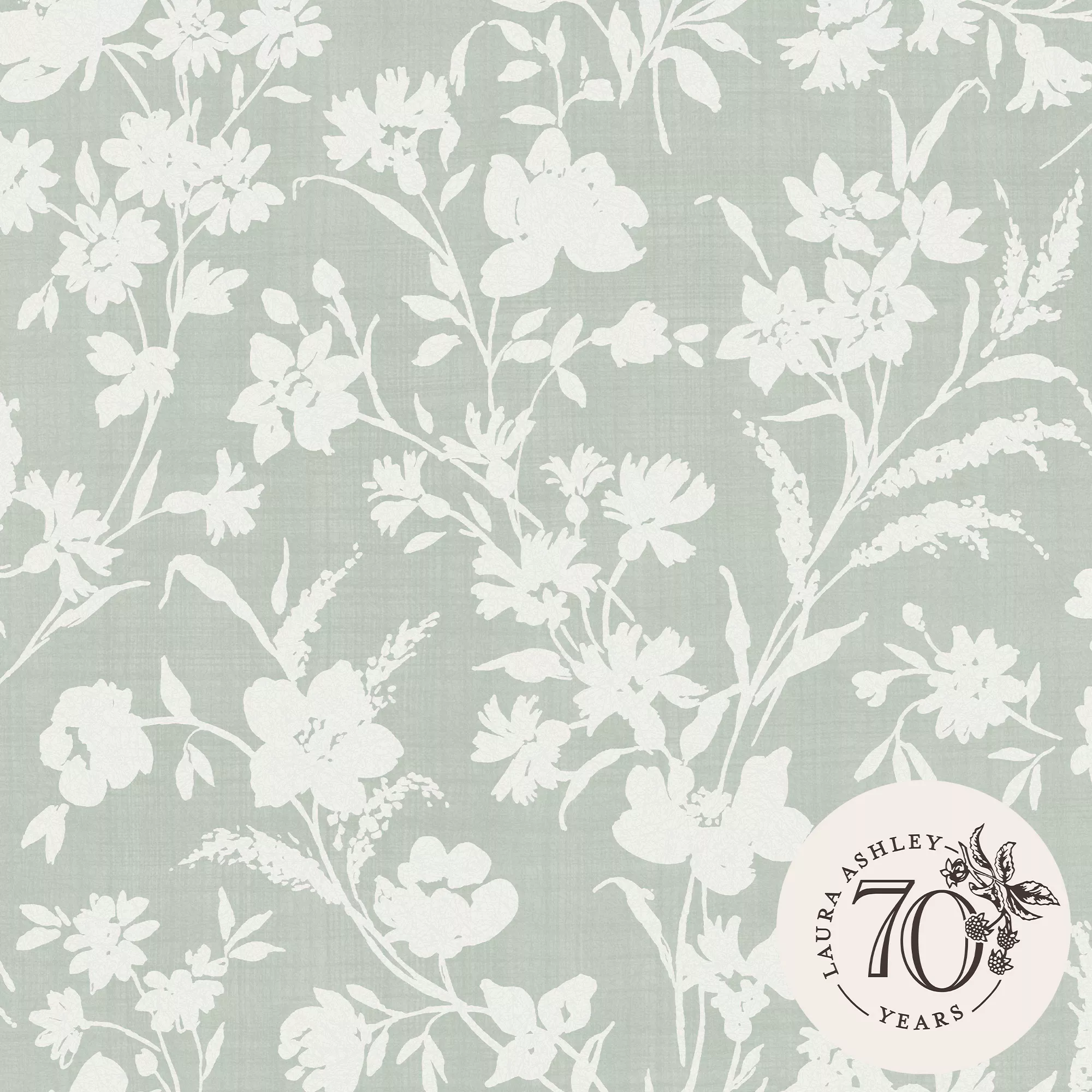 Laura Ashley Rye Sage Floral Smooth Wallpaper 3 Laura Ashley Rye Sage Floral Smooth Wallpaper - Image 3
