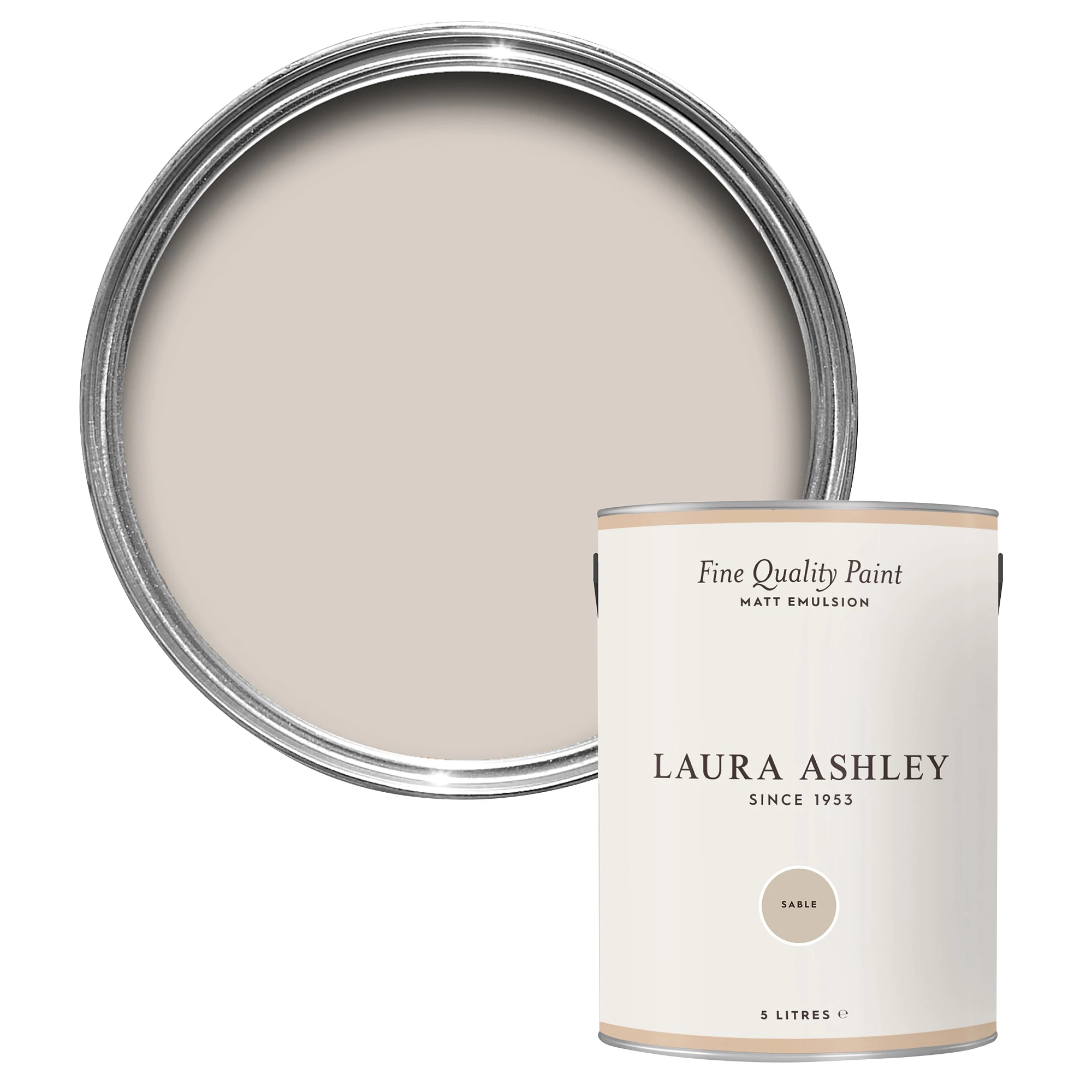 Laura Ashley Sable Matt Emulsion Paint, 5L 1 Laura Ashley Sable Matt Emulsion Paint, 5L