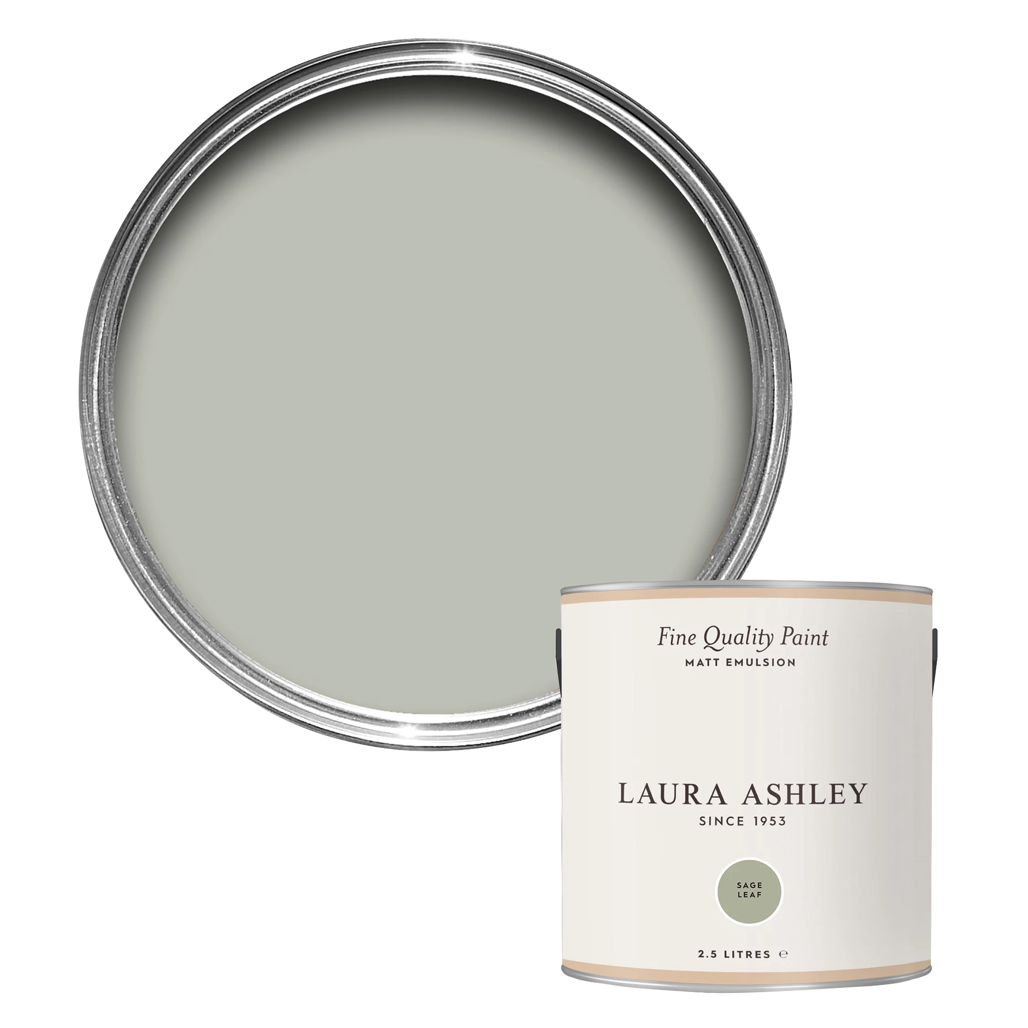Laura Ashley Sage Leaf Matt Emulsion Paint, 2.5L 1 Laura Ashley Sage Leaf Matt Emulsion Paint, 2.5L