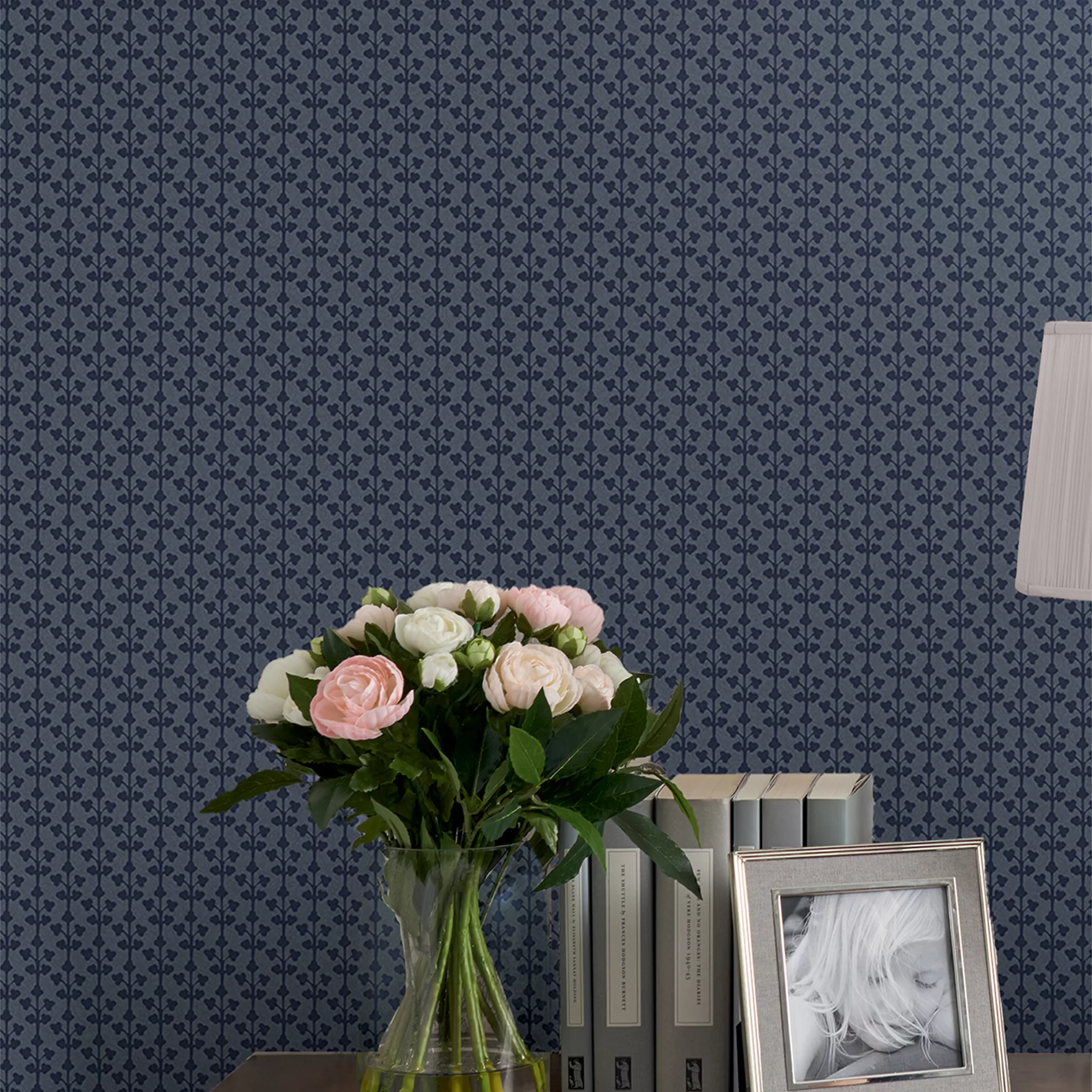 Laura Ashley Seaham Blue Motif Smooth Wallpaper 2 Laura Ashley Seaham Blue Motif Smooth Wallpaper - Image 2