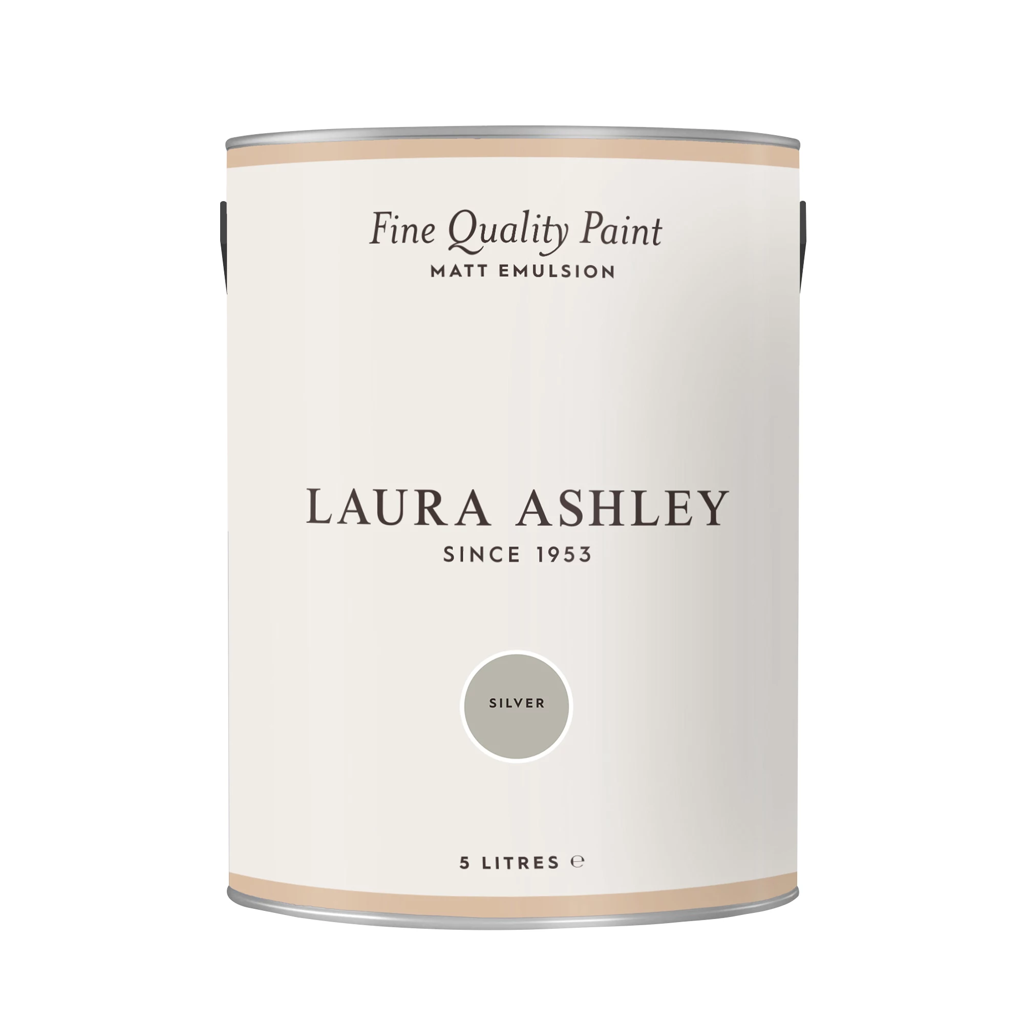 Laura Ashley Silver Matt Emulsion Paint, 5L 2 Laura Ashley Silver Matt Emulsion Paint, 5L - Image 2