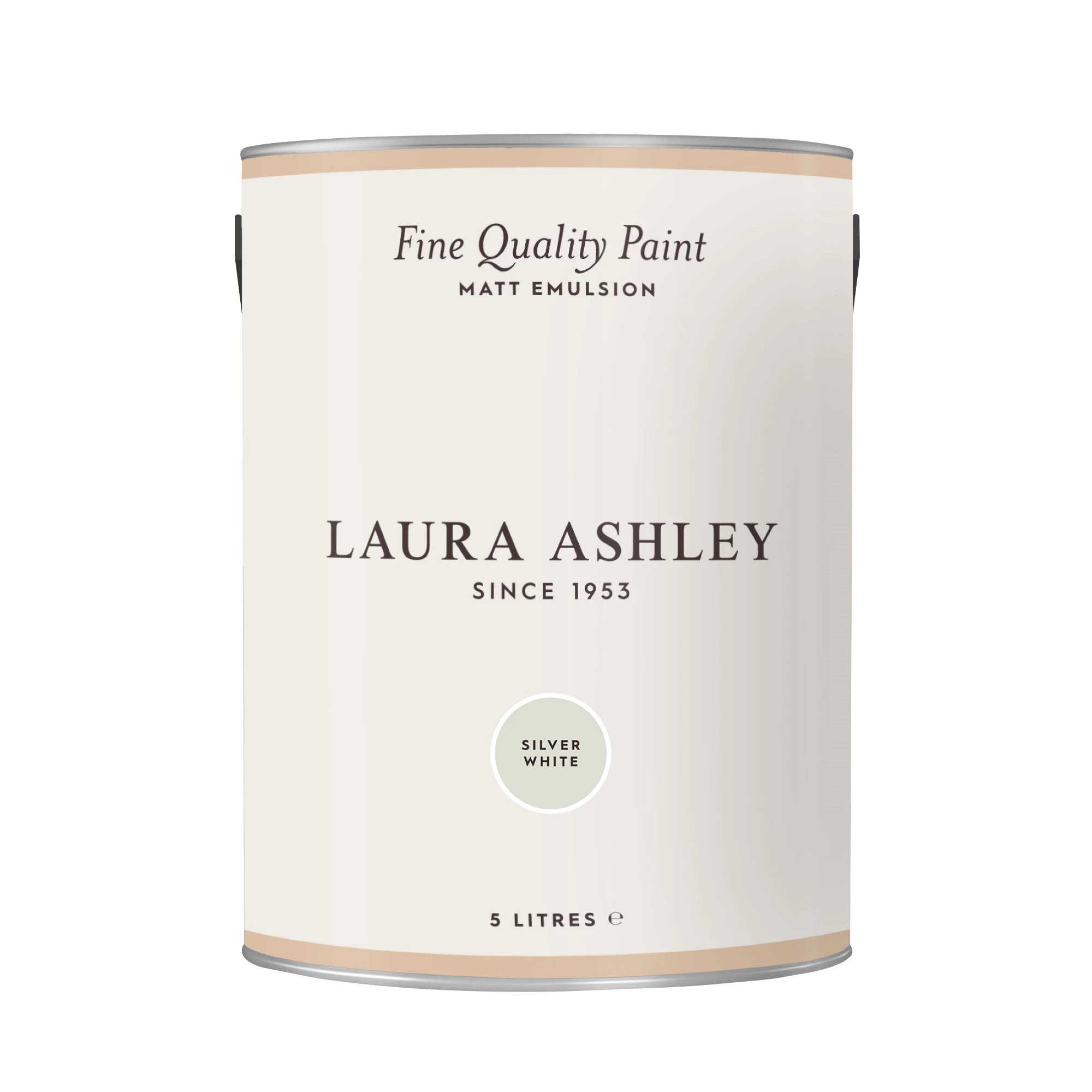 Laura Ashley Silver White Matt Emulsion Paint, 5L 2 Laura Ashley Silver White Matt Emulsion Paint, 5L - Image 2