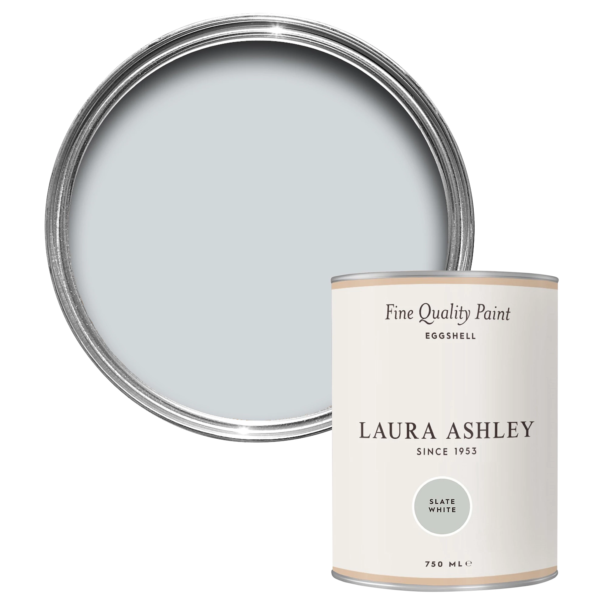 Laura Ashley Slate White Eggshell Emulsion Paint, 750ml 1 Laura Ashley Slate White Eggshell Emulsion Paint, 750ml