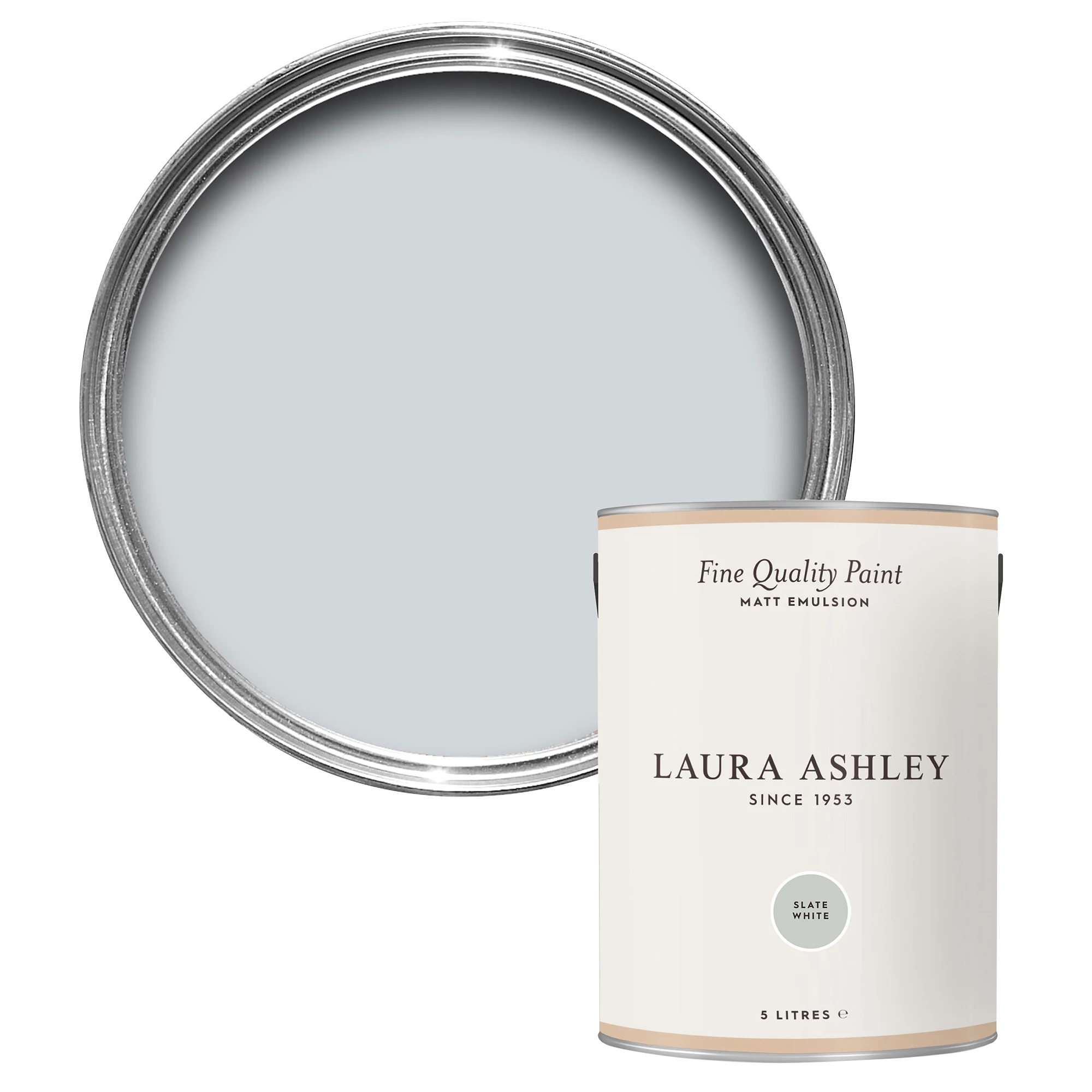 Laura Ashley Slate White Matt Emulsion Paint, 5L 1 Laura Ashley Slate White Matt Emulsion Paint, 5L