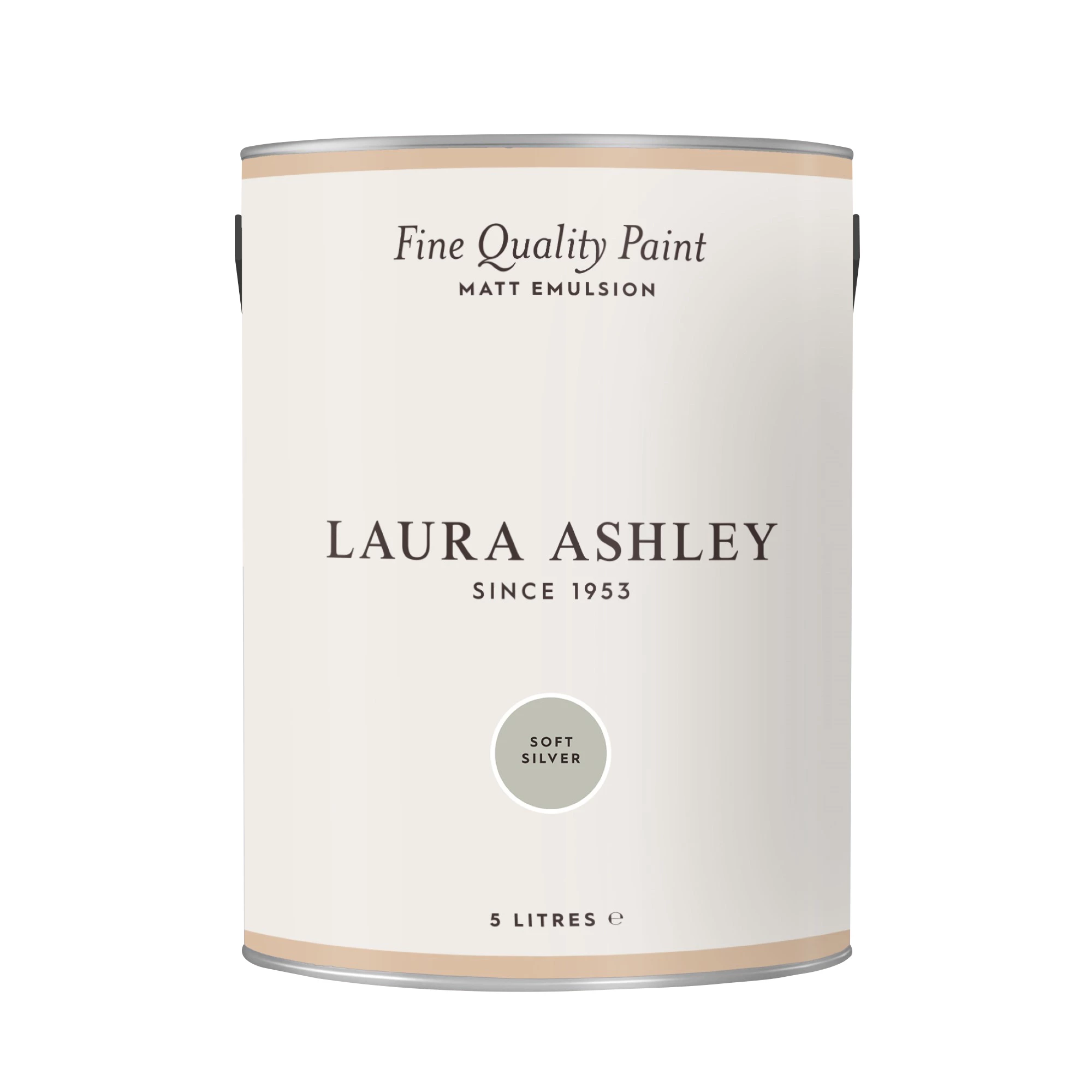Laura Ashley Soft Silver Matt Emulsion Paint, 5L 2 Laura Ashley Soft Silver Matt Emulsion Paint, 5L - Image 2
