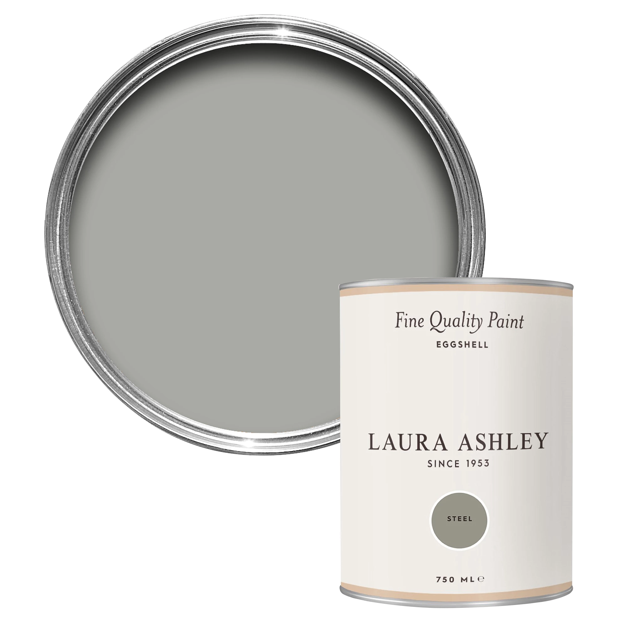 Laura Ashley Steel Eggshell Emulsion Paint, 750ml 1 Laura Ashley Steel Eggshell Emulsion Paint, 750ml