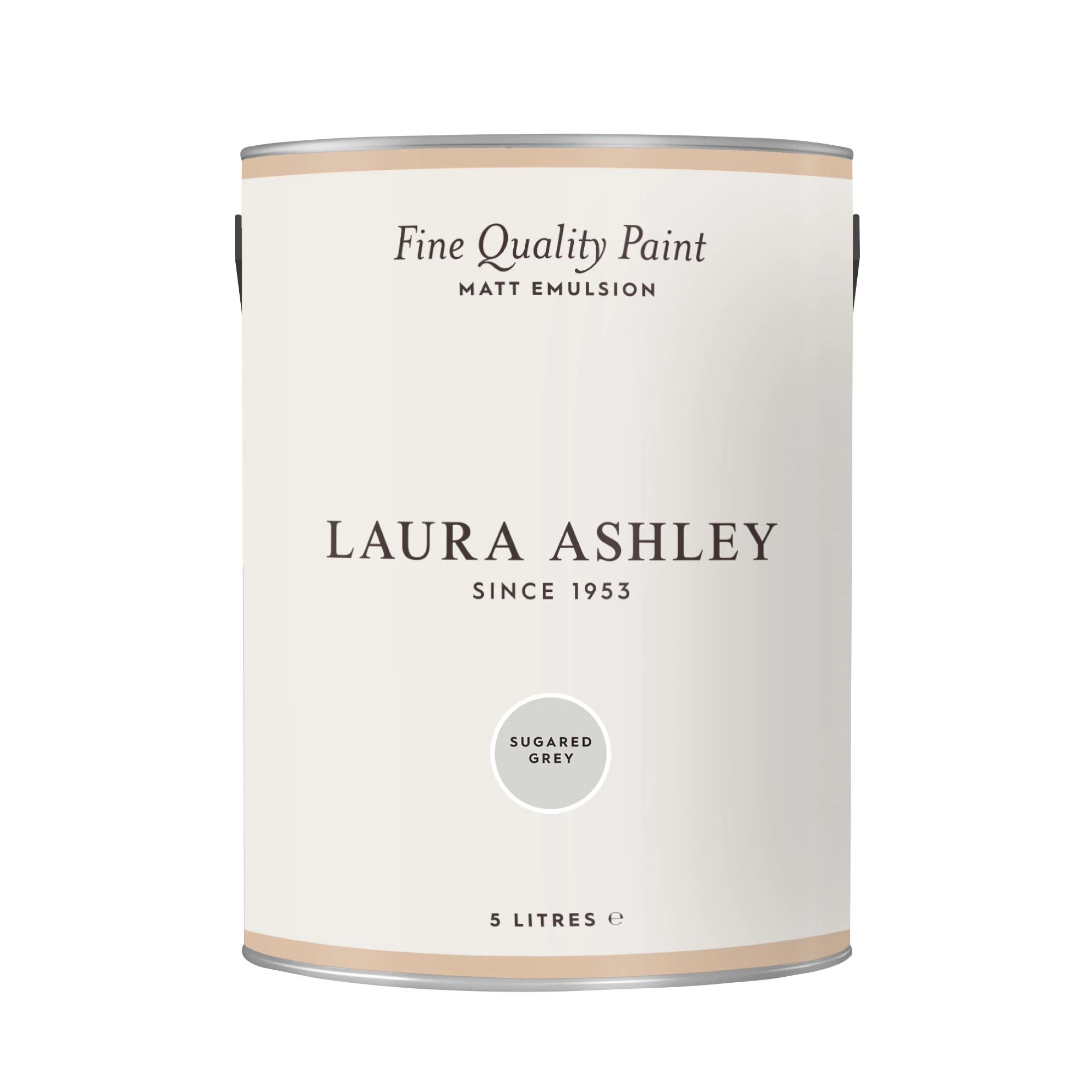 Laura Ashley Sugared Grey Matt Emulsion Paint, 5L 2 Laura Ashley Sugared Grey Matt Emulsion Paint, 5L - Image 2