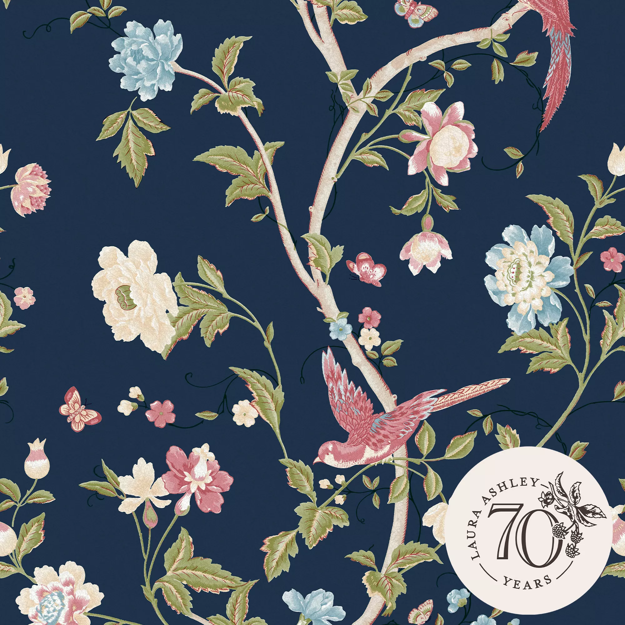 Laura Ashley Summer Palace Blue Trail Smooth Wallpaper 3 Laura Ashley Summer Palace Blue Trail Smooth Wallpaper - Image 3
