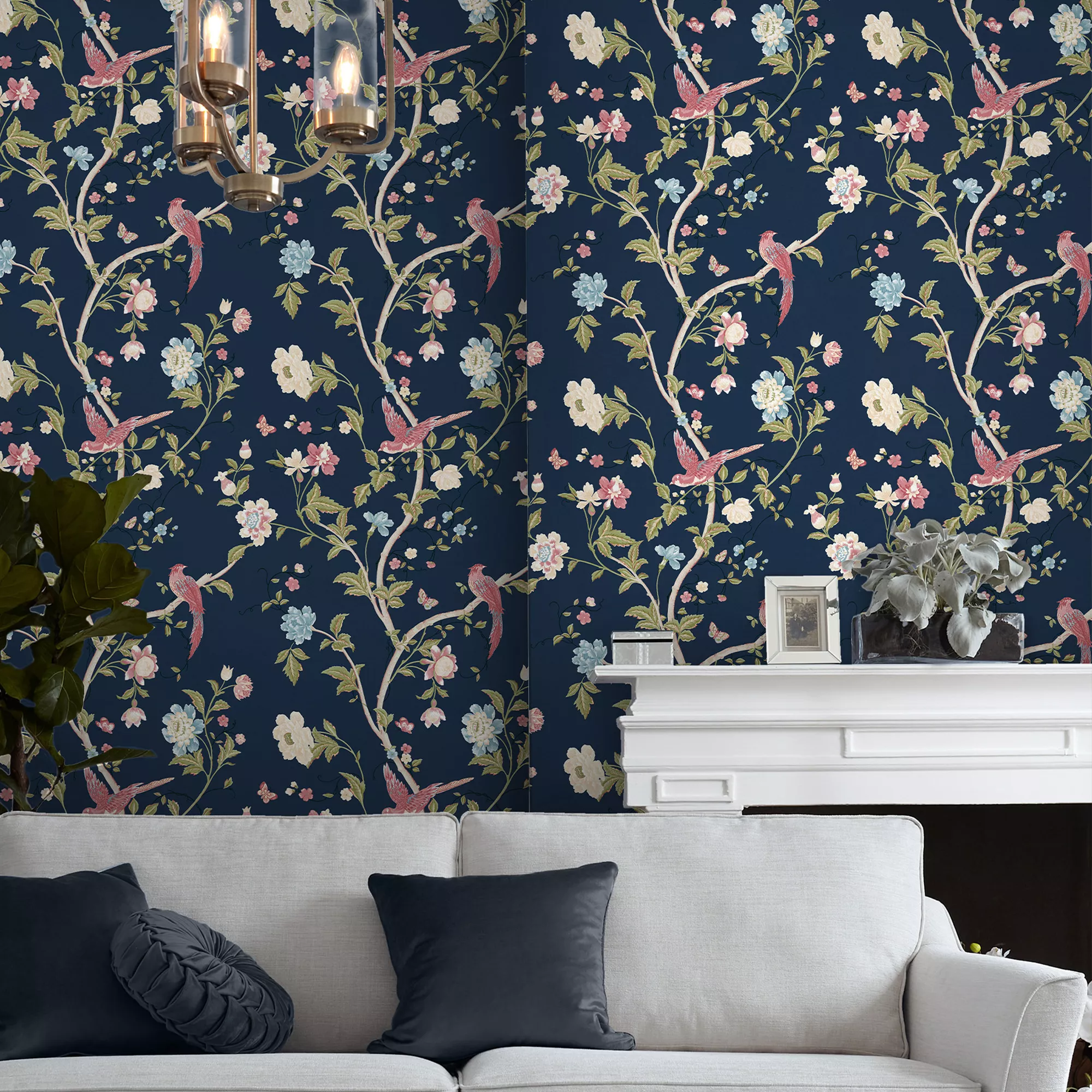 Laura Ashley Summer Palace Blue Trail Smooth Wallpaper 5 Laura Ashley Summer Palace Blue Trail Smooth Wallpaper - Image 5