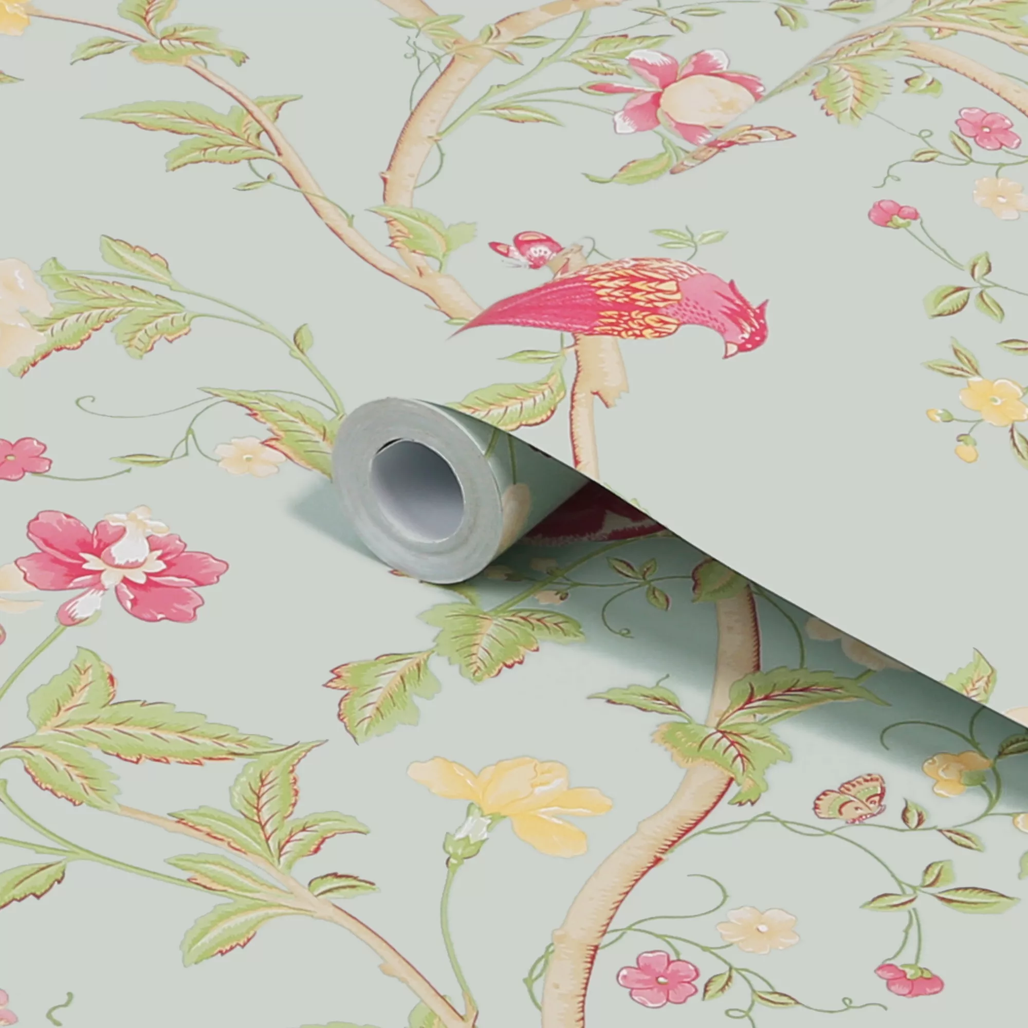 Laura Ashley Summer Palace Duck Egg Floral Smooth Wallpaper 2 Laura Ashley Summer Palace Duck Egg Floral Smooth Wallpaper - Image 2