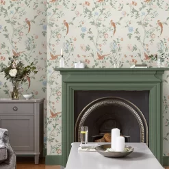 Laura Ashley Summer Palace Green, Orange Trail Smooth Wallpaper -Laura Ashley Sales Store laura ashley summer palace green orange trail smooth wallpaper5011583551334 20i bq