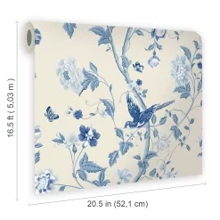 Laura Ashley Summer Palace Royal Blue Floral Smooth Wallpaper -Laura Ashley Sales Store laura ashley summer palace royal blue floral smooth wallpaper5011583468144 02t bq