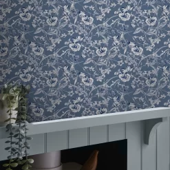 Laura Ashley Summerhill Midnight Blue Floral Smooth Wallpaper 10 Laura Ashley Summerhill Midnight Blue Floral Smooth Wallpaper -Laura Ashley Sales Store laura ashley summerhill midnight blue floral smooth wallpaper5011583524383 21i bq