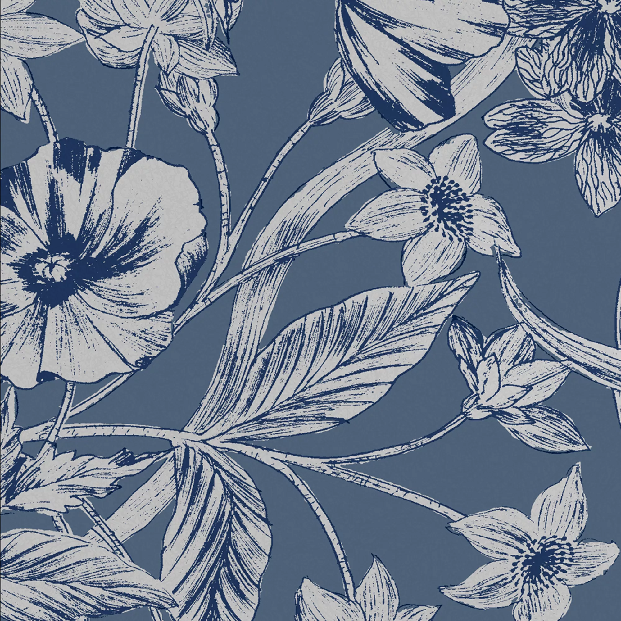 Laura Ashley Summerhill Midnight Blue Floral Smooth Wallpaper 4 Laura Ashley Summerhill Midnight Blue Floral Smooth Wallpaper - Image 4