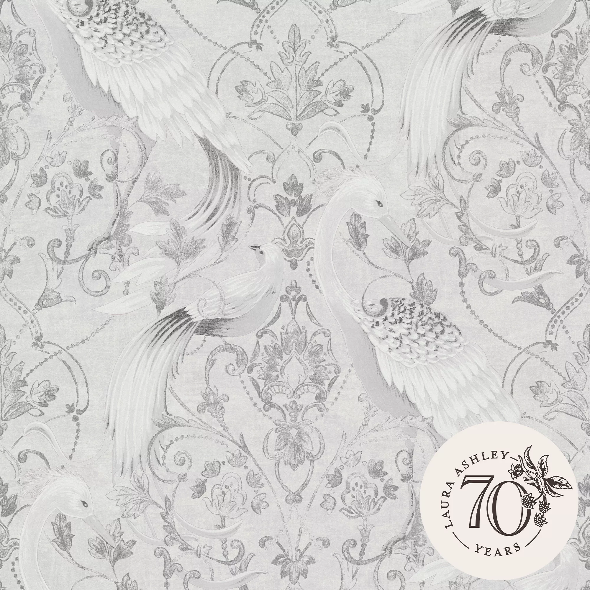 Laura Ashley Tregaron Grey Animal Smooth Wallpaper 3 Laura Ashley Tregaron Grey Animal Smooth Wallpaper - Image 3