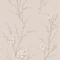 Laura Ashley Willow Dove Grey Floral Smooth Wallpaper